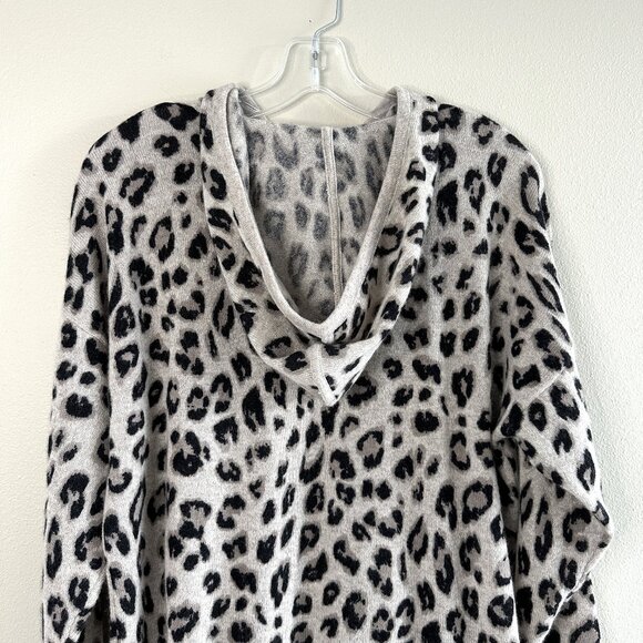 Charter Club Cashmere Cheetah Print Hoodie, Large - Picture 8 of 10
